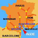 Agde entre B&eacute;ziers et Montpellier en H&eacute;rault dans le Languedoc-Roussillon